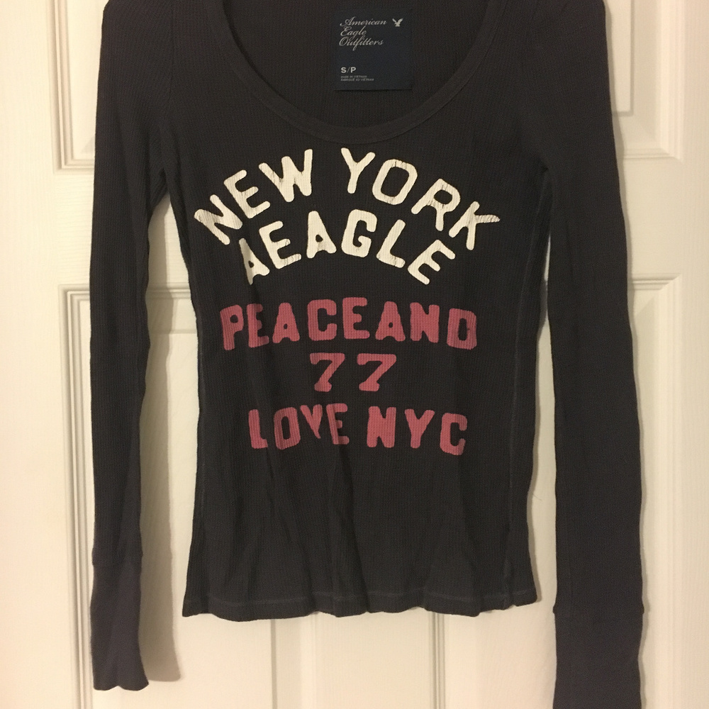 American Eagle Navy Long Sleeve Tee